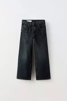 Широкие джинсы ZARA, черный