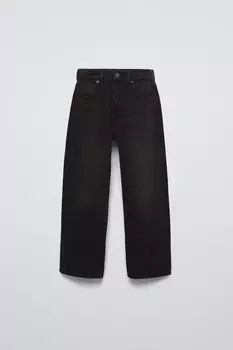 Широкие джинсы ZARA, черный