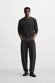 Широкие джинсы ZARA, черный