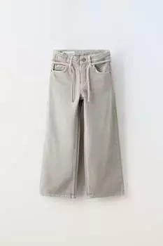 Широкие джинсы ZARA, серый