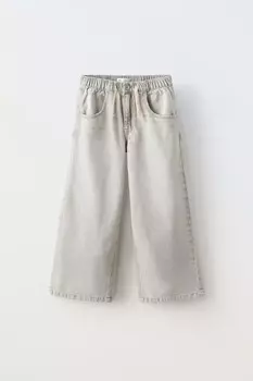 Широкие джинсы ZARA, серый