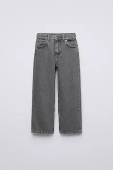 Широкие джинсы ZARA, серый