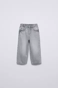Широкие джинсы ZARA, серый