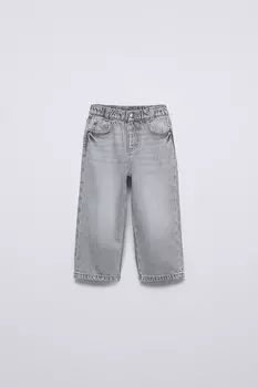 Широкие джинсы ZARA, серый