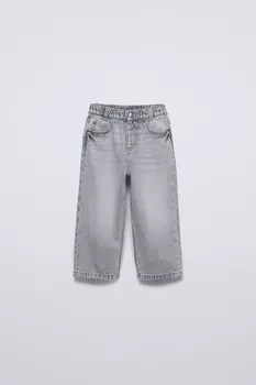 Широкие джинсы ZARA, серый