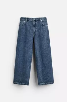 Широкие джинсы ZARA, синий