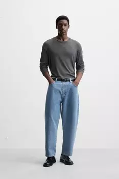 Широкие джинсы ZARA, синий