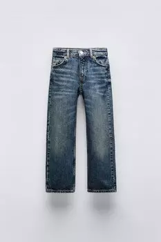 Широкие джинсы ZARA, синий/серый