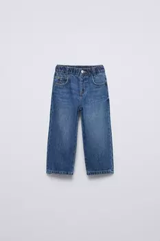 Широкие джинсы ZARA, средне-синий