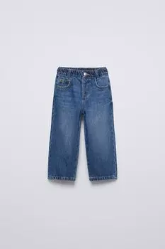 Широкие джинсы ZARA, средне-синий
