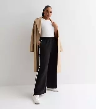 Широкие джоггеры Curves с черными полосками по бокам New Look, черный