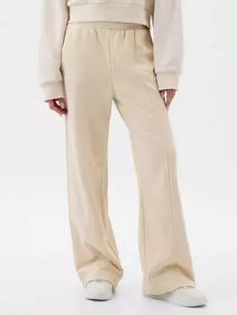 Широкие джоггеры из флиса с вышивкой логотипа Gap, цвет light beige