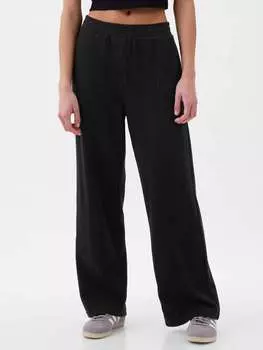 Широкие джоггеры из флиса с вышивкой логотипа Gap, цвет black