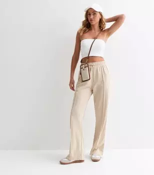 Широкие джоггеры с каменными полосками по бокам New Look, светло-серый