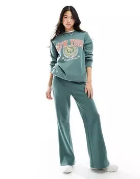 Широкие джоггеры зеленого цвета Miss Selfridge