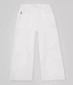Широкие флисовые спортивные штаны для девочек Polo Ralph Lauren Little Girls 2T-6X, белый
