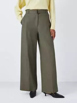 Широкие хлопчатобумажные брюки John Lewis, коричневый