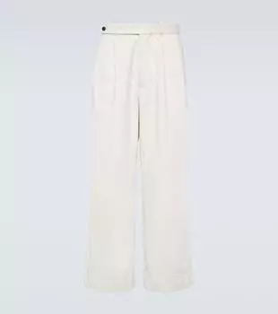 Широкие хлопковые брюки с хвостом скунса Bode, Red White