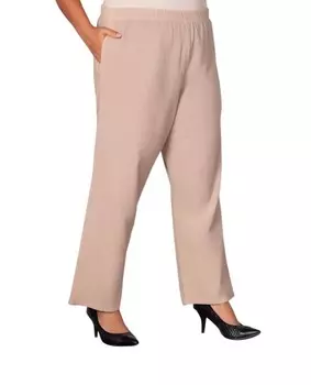 Широкие хлопковые брюки с мятой отделкой – светло-коричневый On The Plus Side