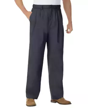 Широкие и длинные брюки Knockarounds со складками и полностью эластичным поясом KingSize, серый