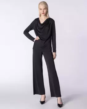 Широкие и гладкие женские брюки Naulover, черный