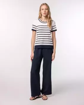 Широкие и простые женские брюки Naulover, тёмно-синий