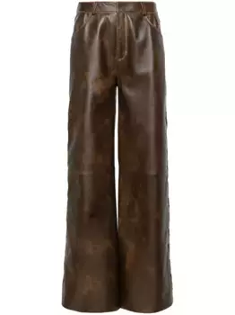 Широкие кожаные брюки Nisida Arma, коричневый