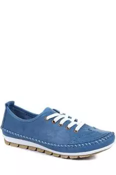 Широкие кожаные кроссовки на шнуровке Pavers, синий