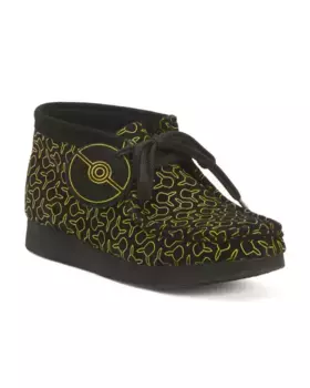 Широкие кроссовки Wallabee Go (Little Kid, Big Kid) Clarks, черный