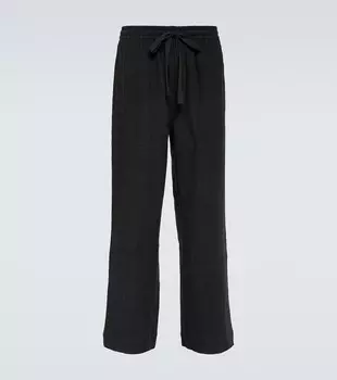 Широкие льняные брюки Commas, черный