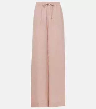 Широкие льняные брюки Graysen Loro Piana, Pink Petal