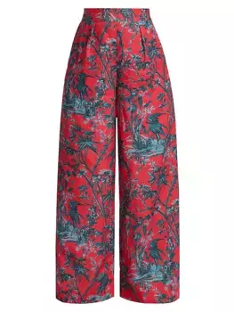 Широкие льняные брюки Josephine Cara Cara, цвет heron watermelon