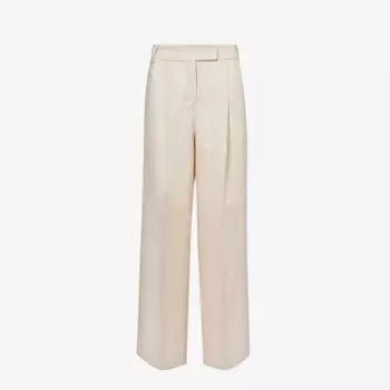 Широкие льняные брюки lira с высокой посадкой S Max Mara, бежевый