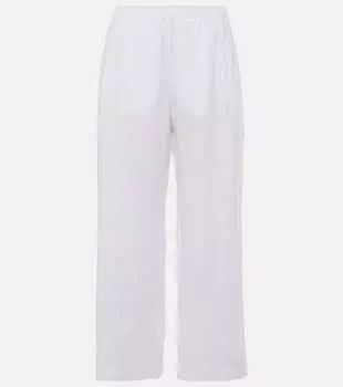 Широкие льняные брюки Lola Velvet, белый