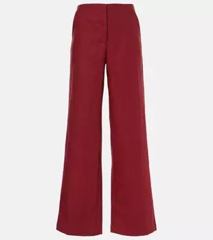 Широкие льняные брюки Lulea Faithfull, цвет wine