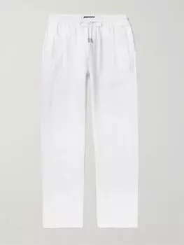Широкие льняные брюки Pacha с завязками VILEBREQUIN, белый