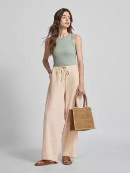 Широкие льняные брюки с эластичным поясом, модель «Мирилла» MSCH Copenhagen, бежевый