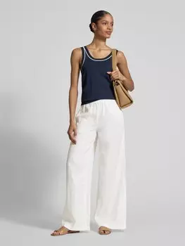 Широкие льняные брюки с эластичным поясом, модель «MOSSIALF» ECOALF, белый