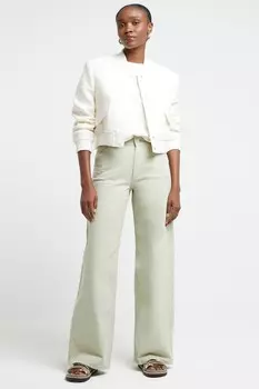 Широкие мешковатые джинсы Carpenter с высокой посадкой River Island, зеленый