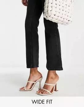 Широкие мюли Nasia на каблуке ASOS DESIGN из натуральной ткани