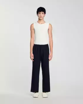 Широкие мужские брюки Sandro, черный