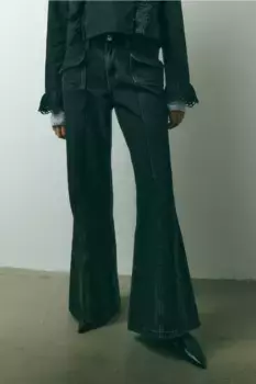 Широкие обычные джинсы H&M, черный