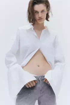 Широкие обычные джинсы H&M, серый