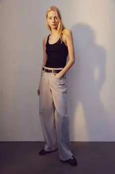 Широкие обычные джинсы H&M, серый