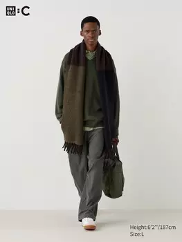 Широкие парашютные брюки Uniqlo, зеленый