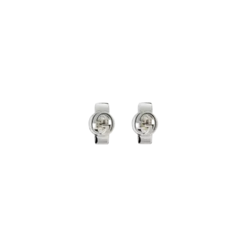 Широкие переплетенные серьги-кольца Gucci из серебра