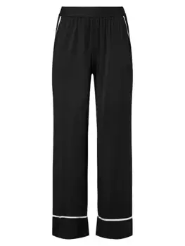 Широкие пижамные брюки с окантовкой Weworewhat, цвет black ivory