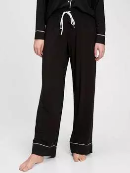 Широкие пижамные штаны Gap, цвет black