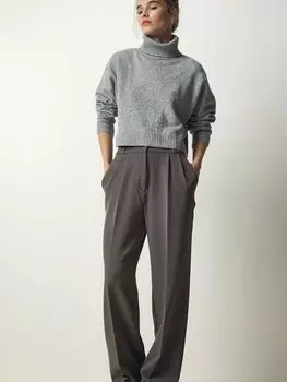 Широкие плиссированные брюки Happiness stanbul, цвет Muddy colored