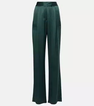 Широкие плиссированные брюки из шелкового шармуса The Sei, Hunter